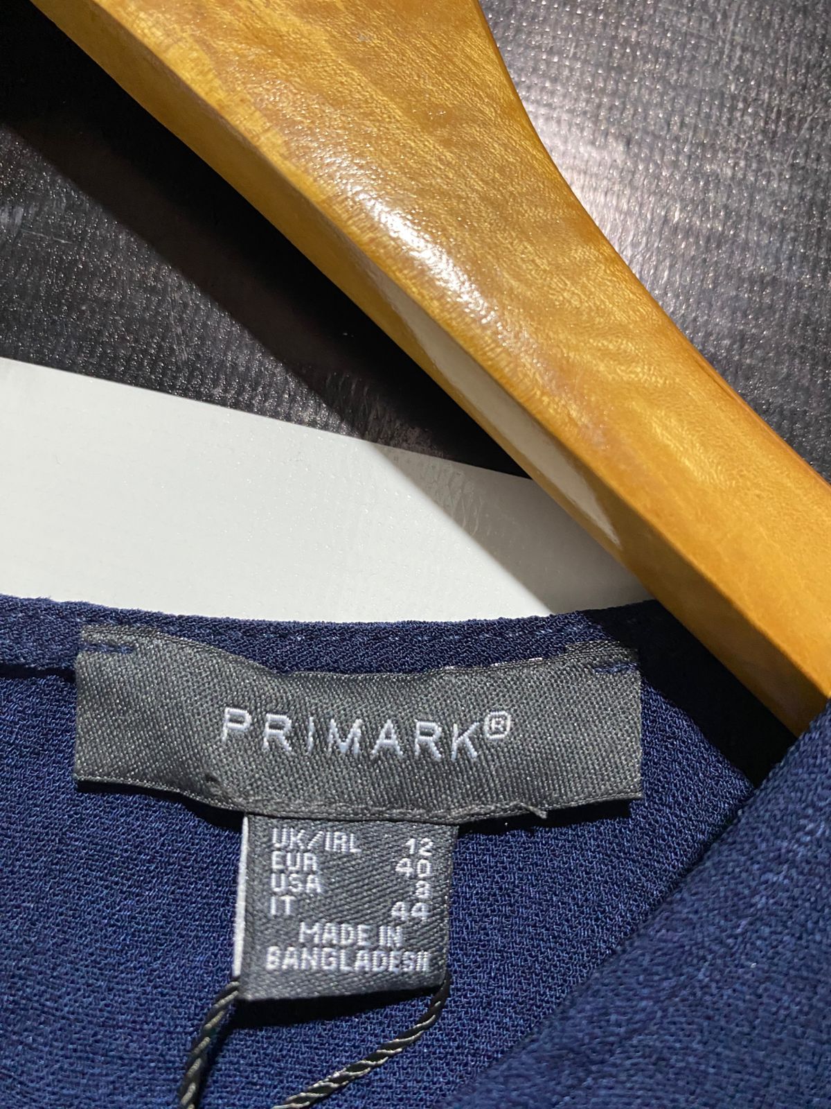 PRIMARK |L| BUST 19| C1| ELEGANT NAVY BLUE SHORT SLEEVE BLOUSE