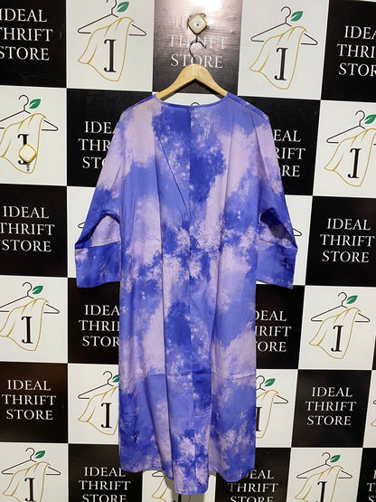 DAZY |L| BUST FREE|C5| CLOUD PRINT KNOT-FRONT MAXI