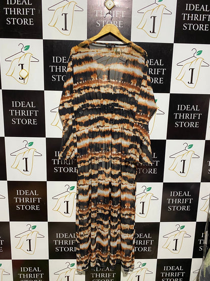PRIMARK |XL| BUST 21|  TIGER STRIPE MESH DUSTER