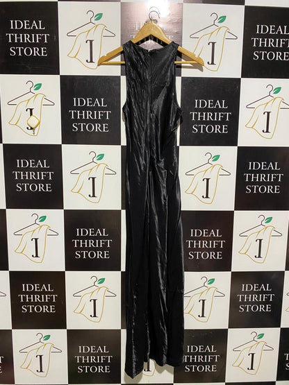 KAREN MILLEN |S| BUST 14| VINTAGE-STYLE CHARCOAL GREY SHIMMER MAXI DRESS