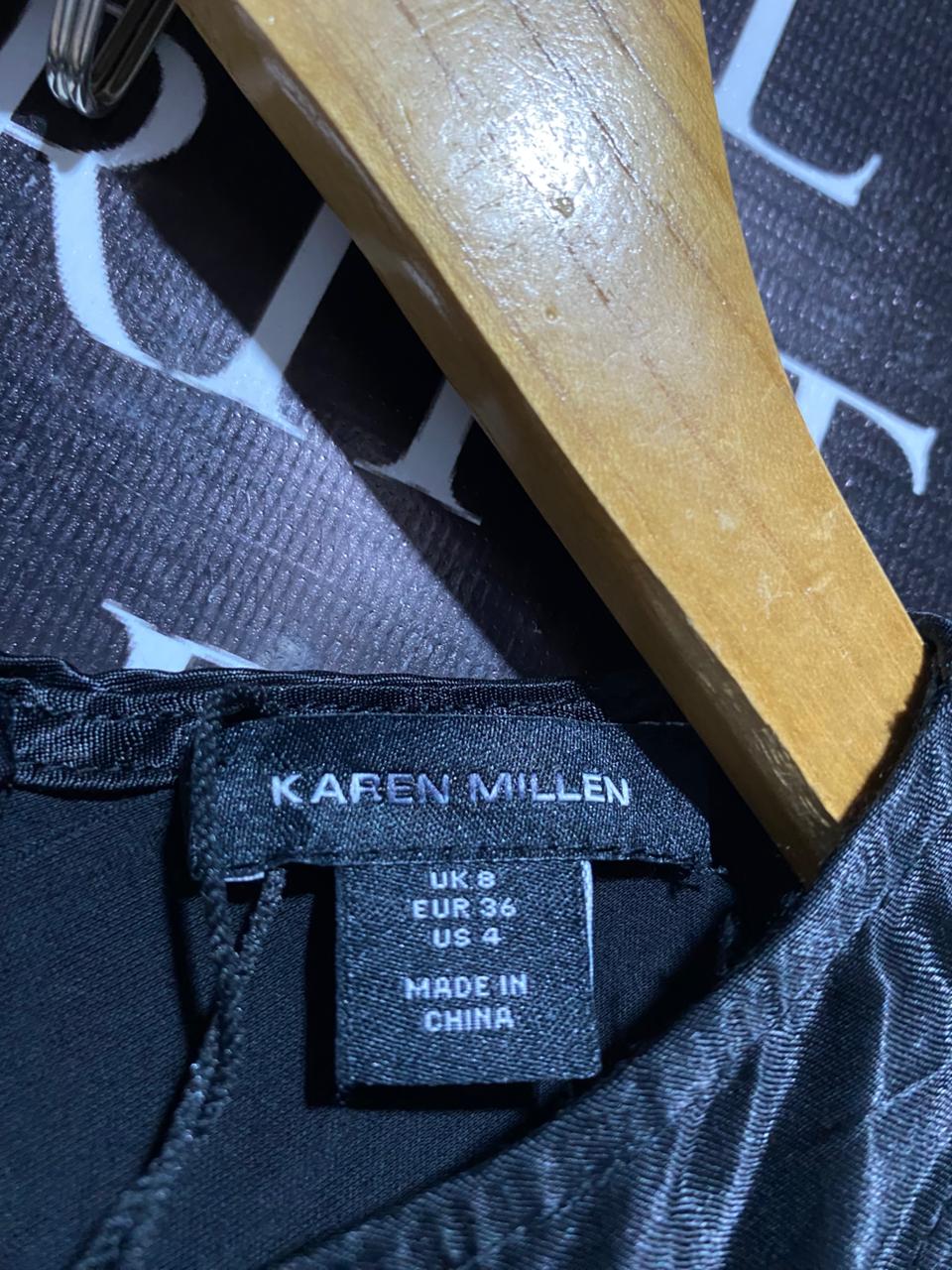 KAREN MILLEN |S| BUST 14| VINTAGE-STYLE CHARCOAL GREY SHIMMER MAXI DRESS