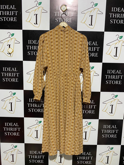 PRIMARK |L| BUST 17| C6| NATURAL LINEN-BLEND TIERED MINI DRESS