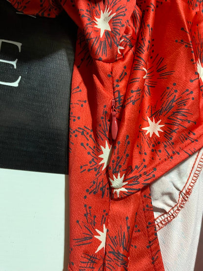 NEW LOOK |M| BUST 16| C6|  RADIANT RED CELESTIAL PRINT MAXI DRESS