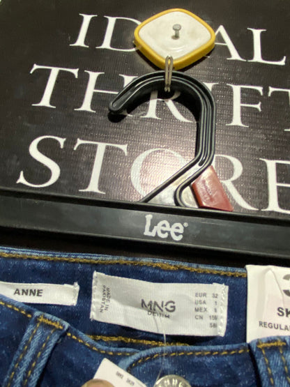 MNG |S| WAIST 24| LEE HIGH-WAISTED SKINNY JEANS IN DARK INDIGO