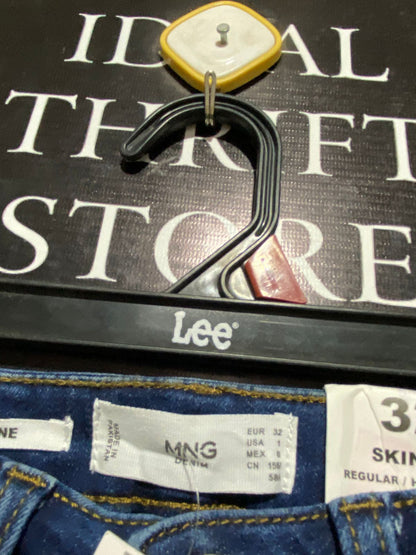 MNG |S| WAIST 24| LEE HIGH-WAISTED SKINNY JEANS IN DARK INDIGO