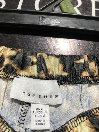 TOPSHOP |M| WAIST 28| PLEATED ANIMAL PRINT WIDE-LEG TROUSERS