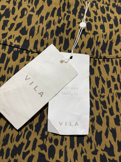 VILA |M| WAIST 26| WOMEN’S HIGH-WAISTED LEOPARD PRINT SKINNY PANTS