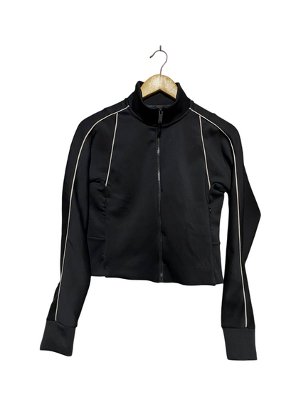 ADIDAS |XS| BUST 17| BLACK FULL-ZIP TRAINING JACKET WITH WHITE PIPING DETAIL
