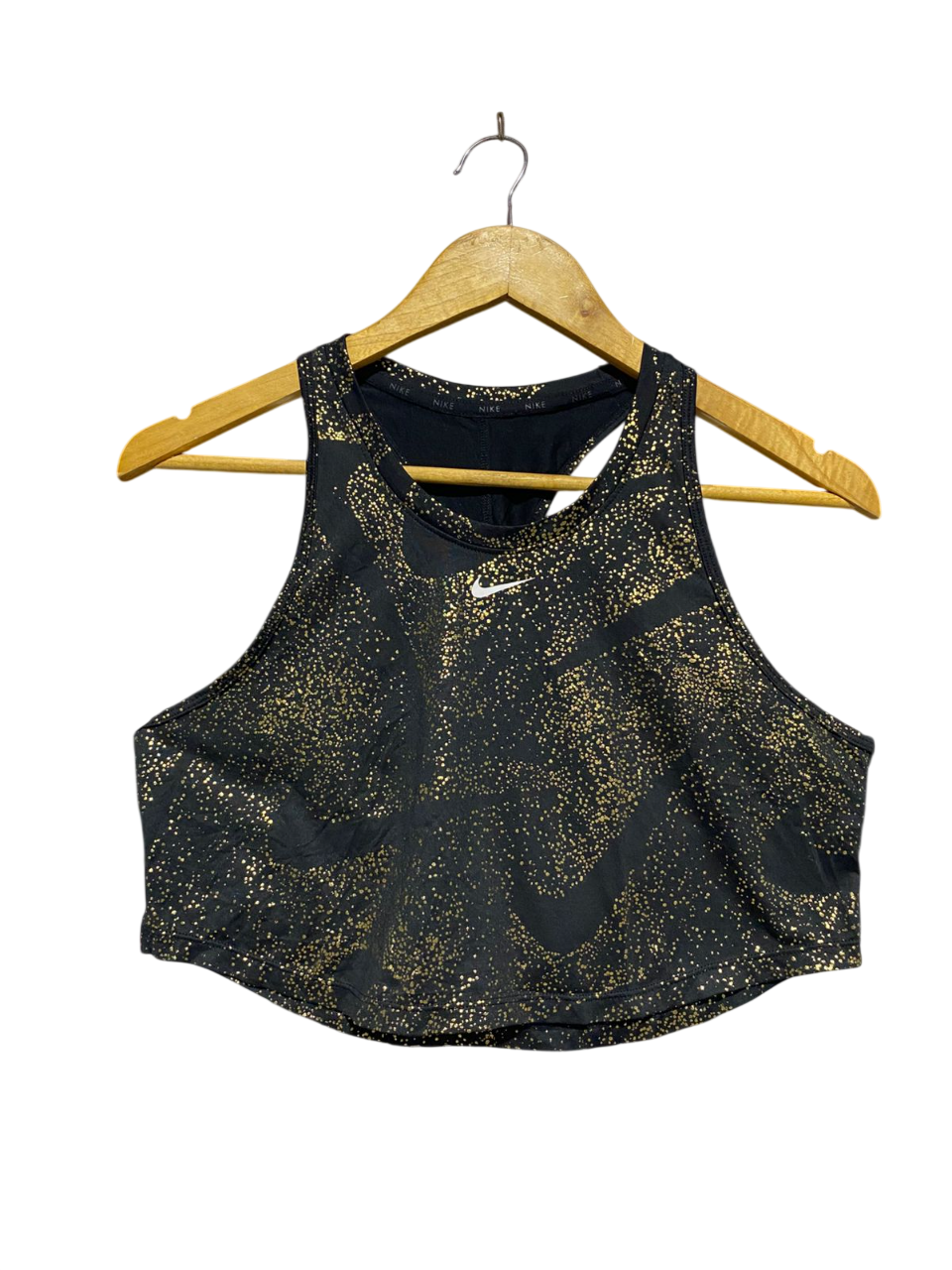 NIKE |S| BUST 17| GOLD SPECKLED SWOOSH CROP TANK