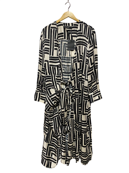 DECJUBA |L| BUST 20| GEOMETRIC MONOCHROME WRAP MIDI DRESS