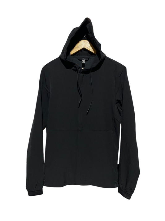 ADIDAS |L| BUST 19| SLEEK BLACK LIGHTWEIGHT TECHNICAL PULLOVER HOODIE