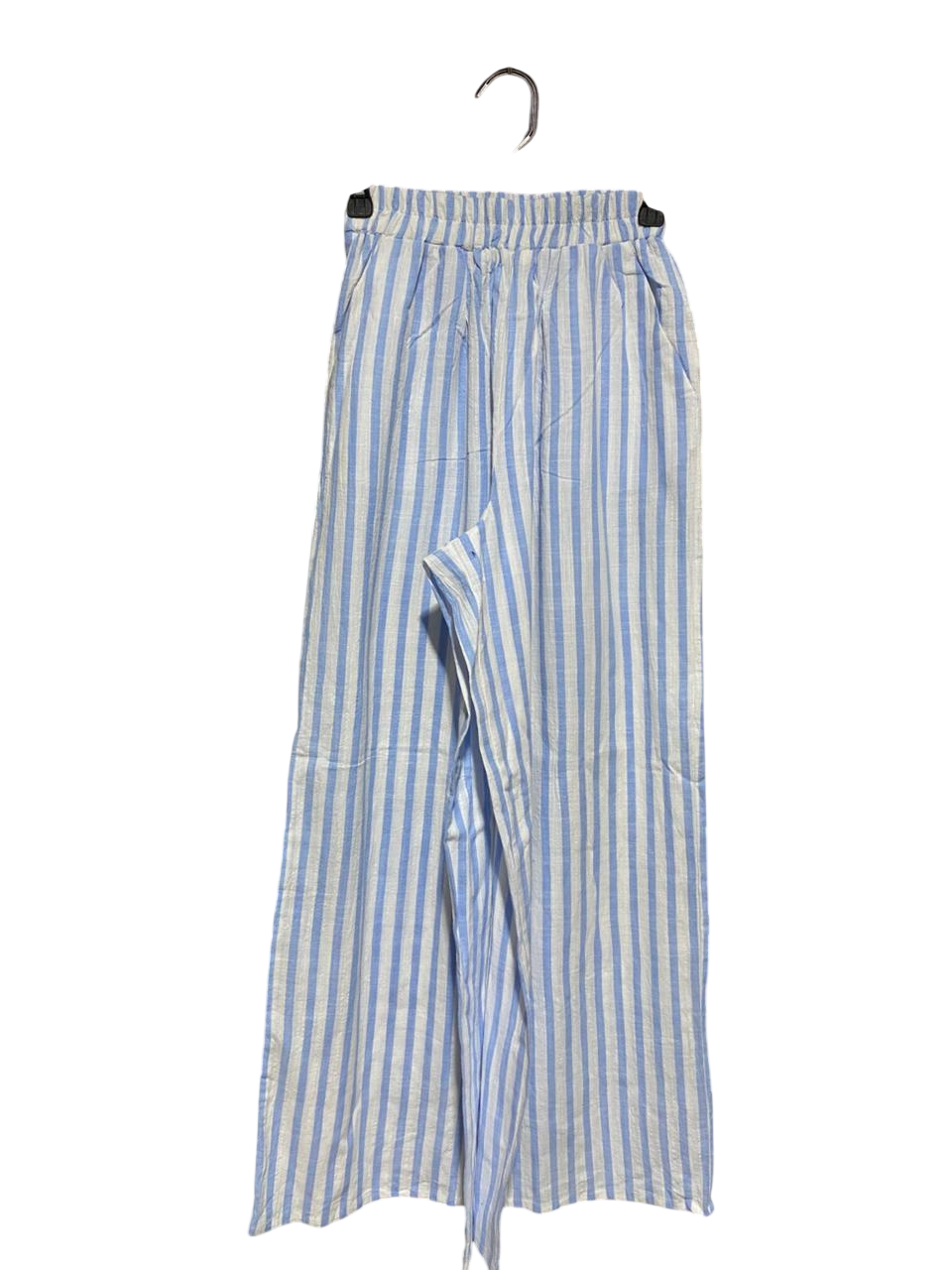 COTTON ON |XS| WAIST 24|C1| BLUE & WHITE VERTICAL STRIPE WIDE-LEG COASTAL PANTS