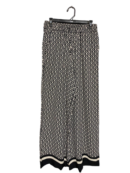 SPORTSGIRL |L| WAIST 30| GEOMETRIC BOHO WIDE-LEG PALAZZO PANTS WITH BORDER HEM