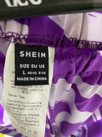 SHEIN |L| WAIST 28|C1| WOMEN’S VIBRANT PURPLE WIDE-LEG PALAZZO PANTS