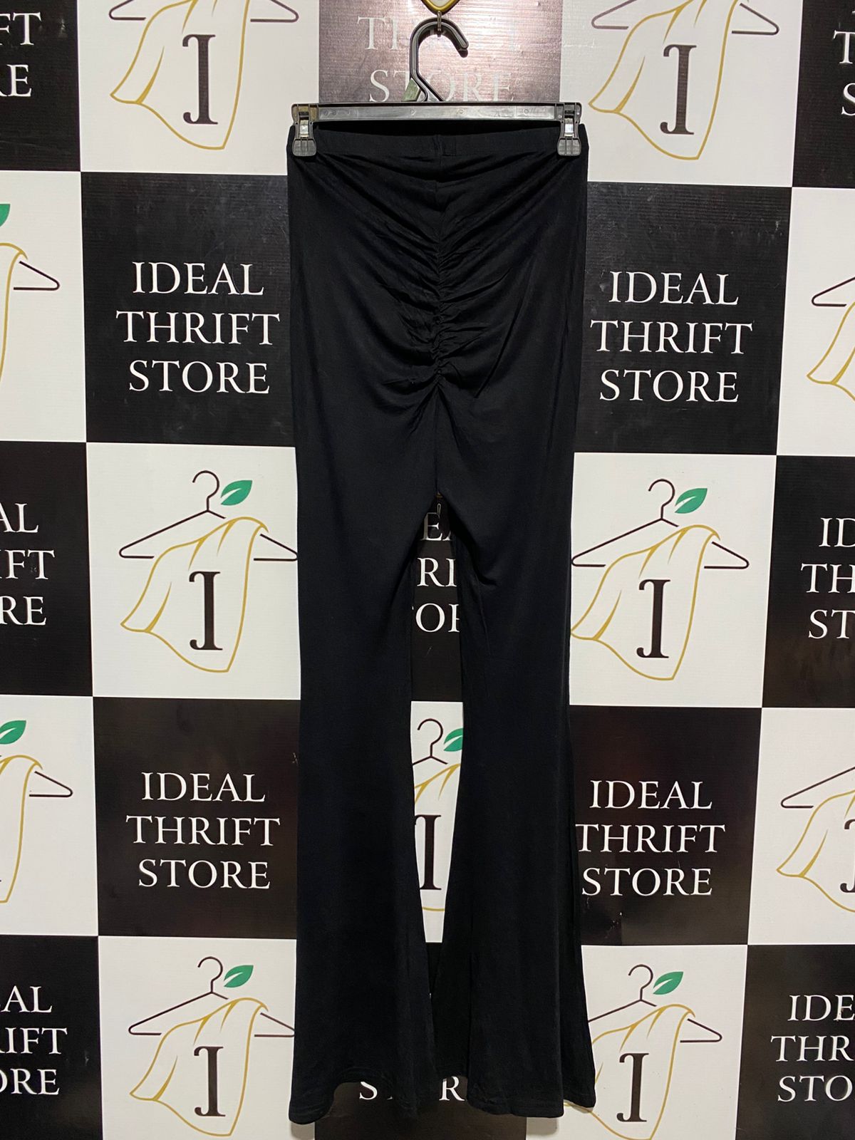 BOOHOO |S| WAIST 24| NEW WITH TAGS (NWT) WOMEN’S BLACK HIGH-WAISTED FLARE PANTS