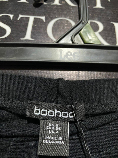 BOOHOO |S| WAIST 24| NEW WITH TAGS (NWT) WOMEN’S BLACK HIGH-WAISTED FLARE PANTS
