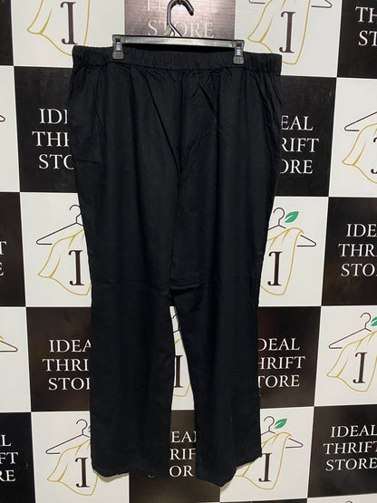 AVELLA |XXL| WAIST 40| WOMEN’S BLACK EUROPEAN LINEN BLEND PANTS