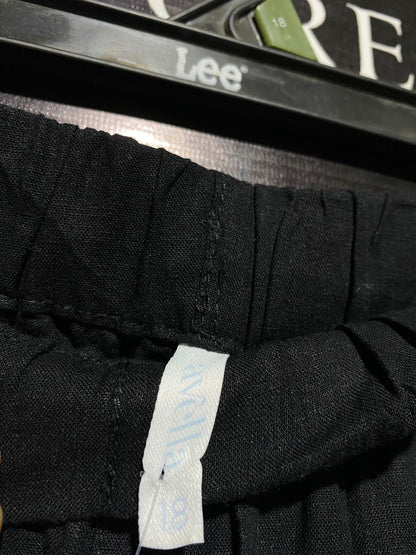 AVELLA |XXL| WAIST 40| WOMEN’S BLACK EUROPEAN LINEN BLEND PANTS
