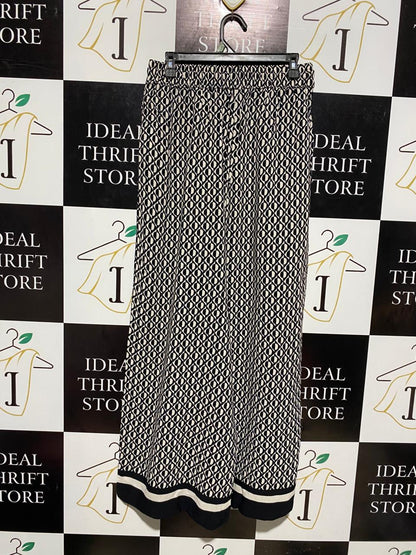 SPORTSGIRL |L| WAIST 30| GEOMETRIC BOHO WIDE-LEG PALAZZO PANTS WITH BORDER HEM