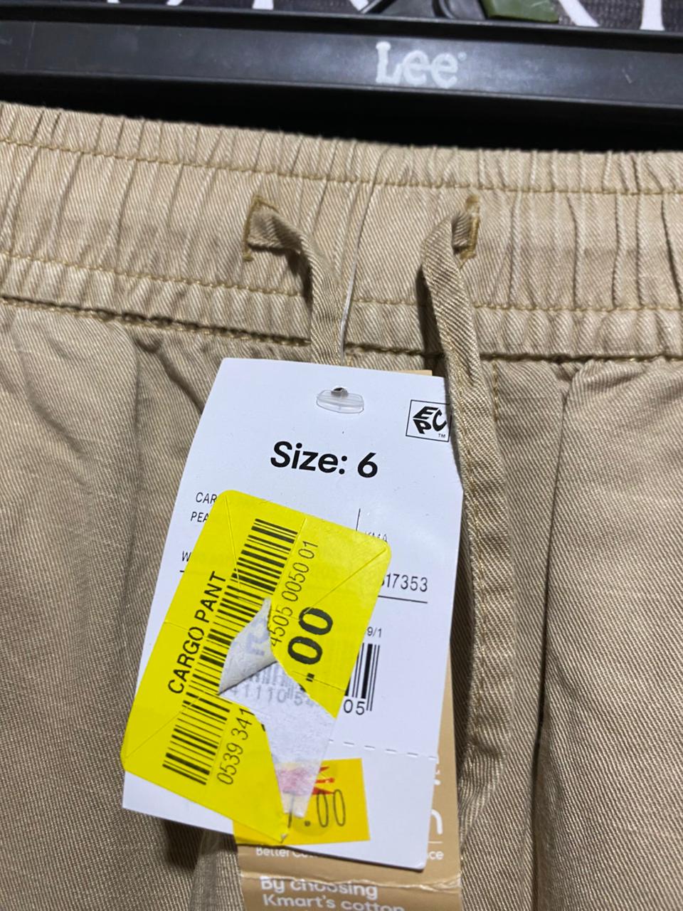 ANKO |M| WAIST 26| KHAKI WIDE-LEG CARGO PANTS WITH DRAWSTRING