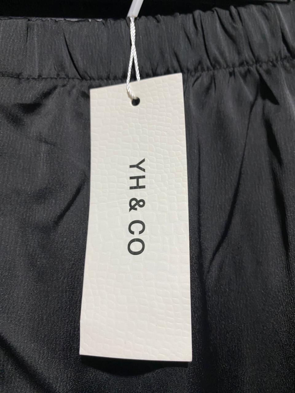 YH & CO |M| WAIST 26| BLACK SATIN WIDE-LEG LOUNGE PANTS