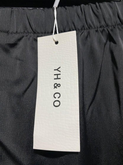 YH & CO |M| WAIST 26| BLACK SATIN WIDE-LEG LOUNGE PANTS