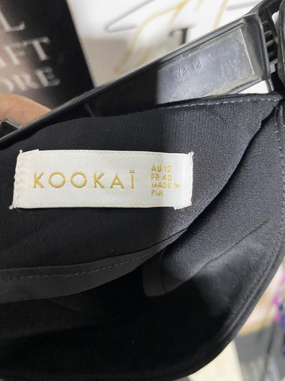 KOOKAI |L| WAIST 30| CLASSIC BLACK WIDE-LEG DRESS TROUSERS