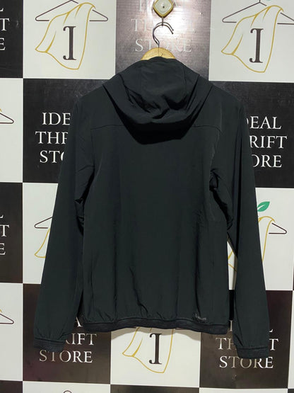 ADIDAS |L| BUST 19| SLEEK BLACK LIGHTWEIGHT TECHNICAL PULLOVER HOODIE