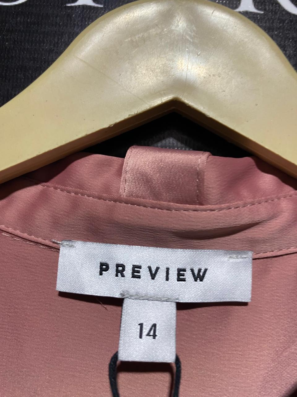 PREVIEW |L| BUST 21| DUSTY ROSE SATIN UTILITY BUTTON-DOWN