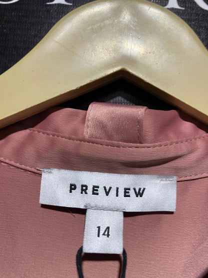 PREVIEW |L| BUST 21| DUSTY ROSE SATIN UTILITY BUTTON-DOWN