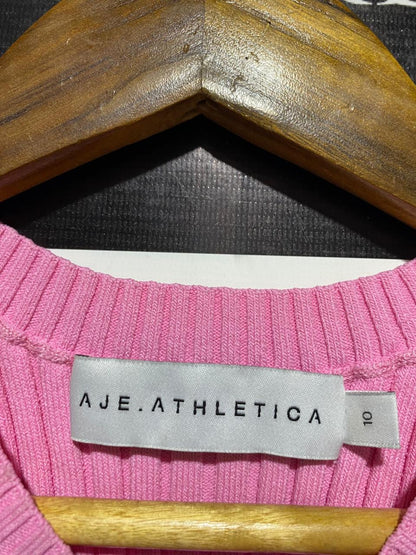 AJE ATHLETICA |XS| BUST 10| WOMEN’S PINK RIBBED KNIT CROP TANK