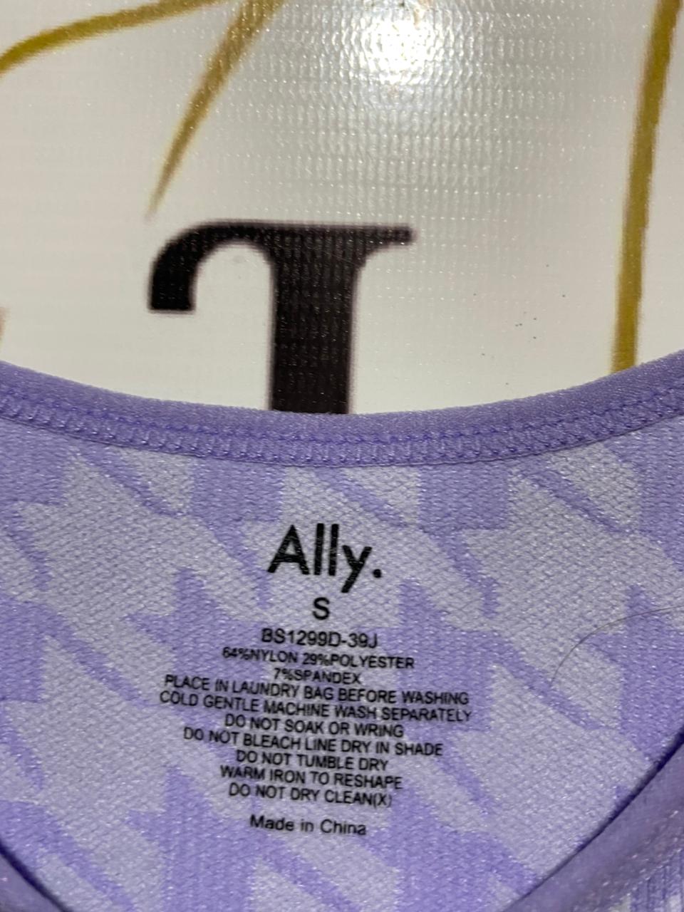 ALLY |S| BUST 13| PURPLE HOUNDSTOOTH KNIT CROP TANK TOP