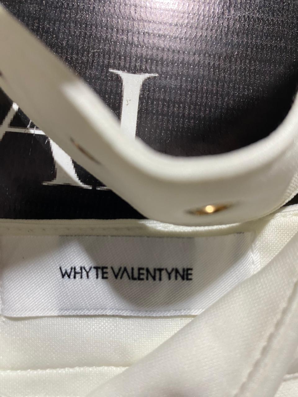 WHYTE VALENTYNE |M| IDEAL LUXE WHITE V-NECK CUT-OUT JUMPSUIT