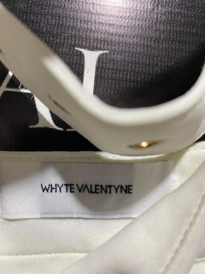 WHYTE VALENTYNE |M| IDEAL LUXE WHITE V-NECK CUT-OUT JUMPSUIT