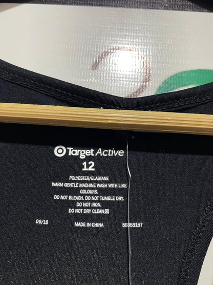 TARGET ACTIVE |M| BUST 18| BLACK RACERBACK TRAINING TANK TOP
