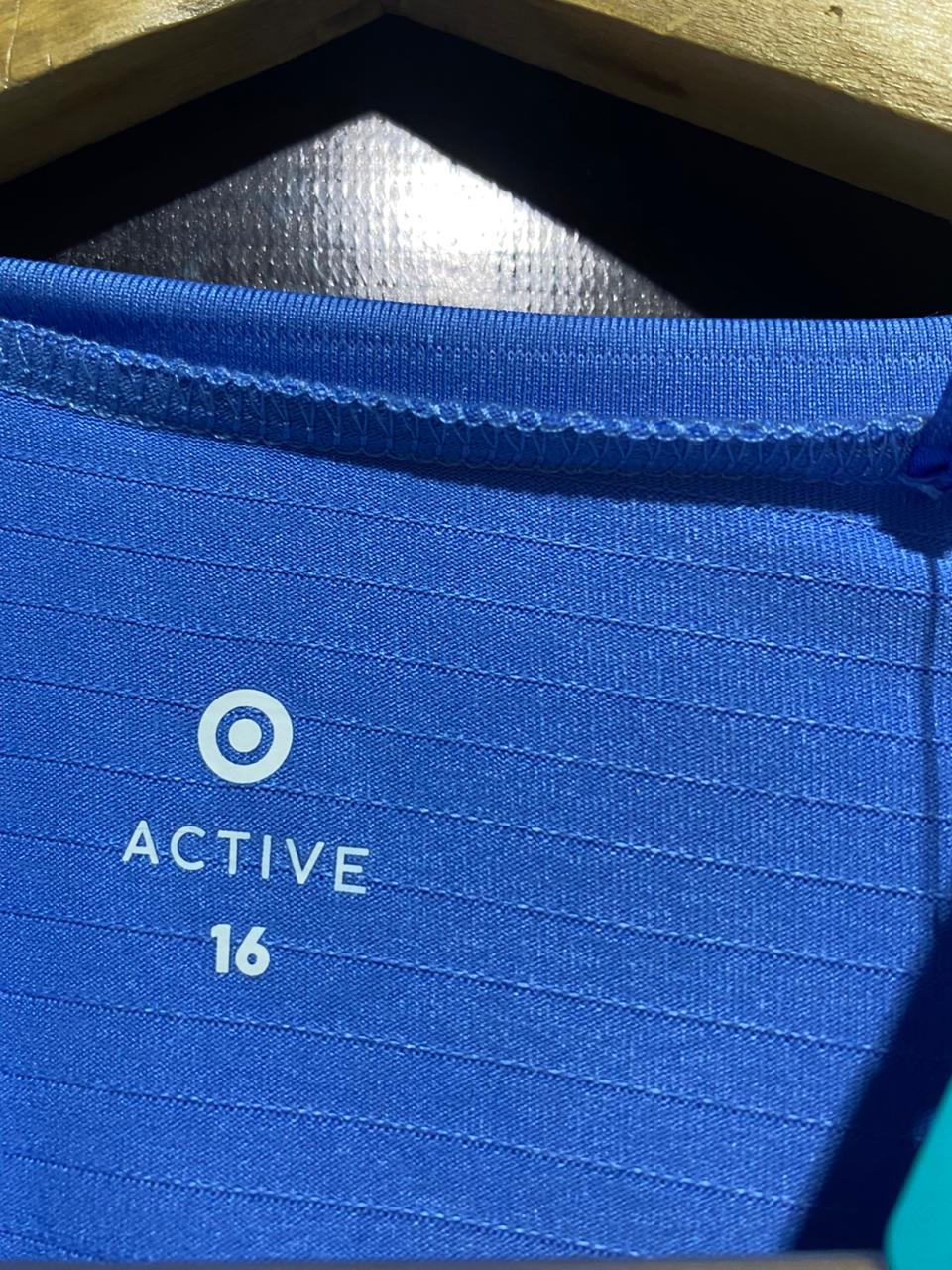 TARGET ACTIVE |L| BUST 23| B 12| PERIWINKLE BLUE RECYCLED MATERIALS TRAINING TEE