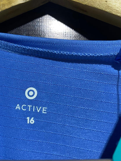 TARGET ACTIVE |L| BUST 23| B 12| PERIWINKLE BLUE RECYCLED MATERIALS TRAINING TEE