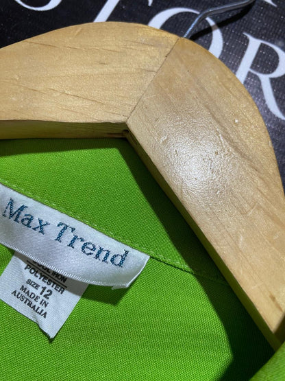 MAX TREND |M| BUST 19| VIBRANT LIME GREEN CROPPED BUTTON-UP UTILITY JACKET - LONG SLEEVE