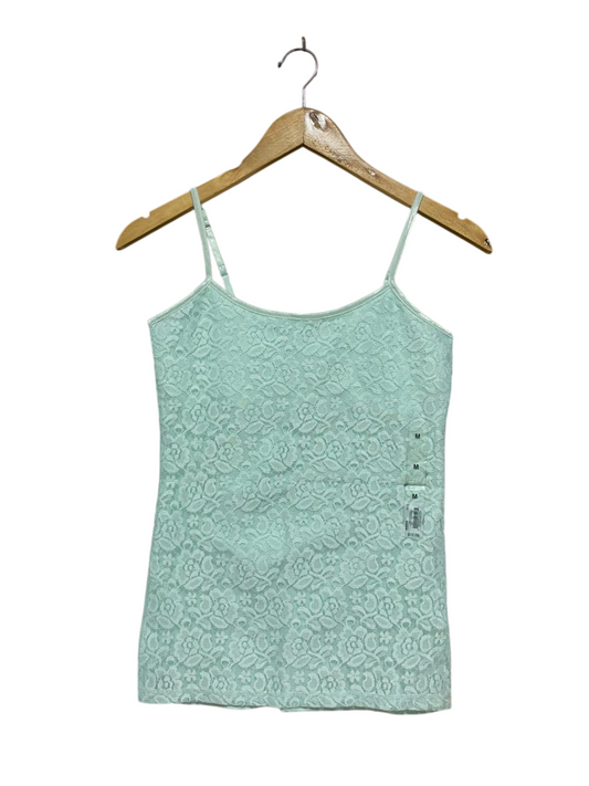 PERFECT CAMI |M| BUST 15|C2|FULL LACE OVERLAY CAMISOLE TANK - MINT GREEN