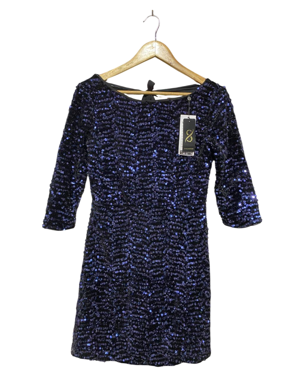 SUGARFREE |M| BUST 17| NAVY BLUE SEQUIN MINI DRESS