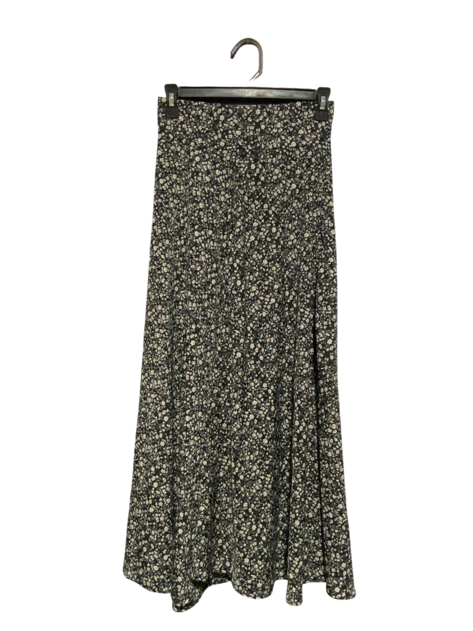 BLACK FLORAL DITSY PRINT MAXI SKIRT |M| WAIST 28|