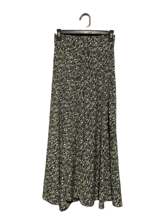 BLACK FLORAL DITSY PRINT MAXI SKIRT |M| WAIST 28|