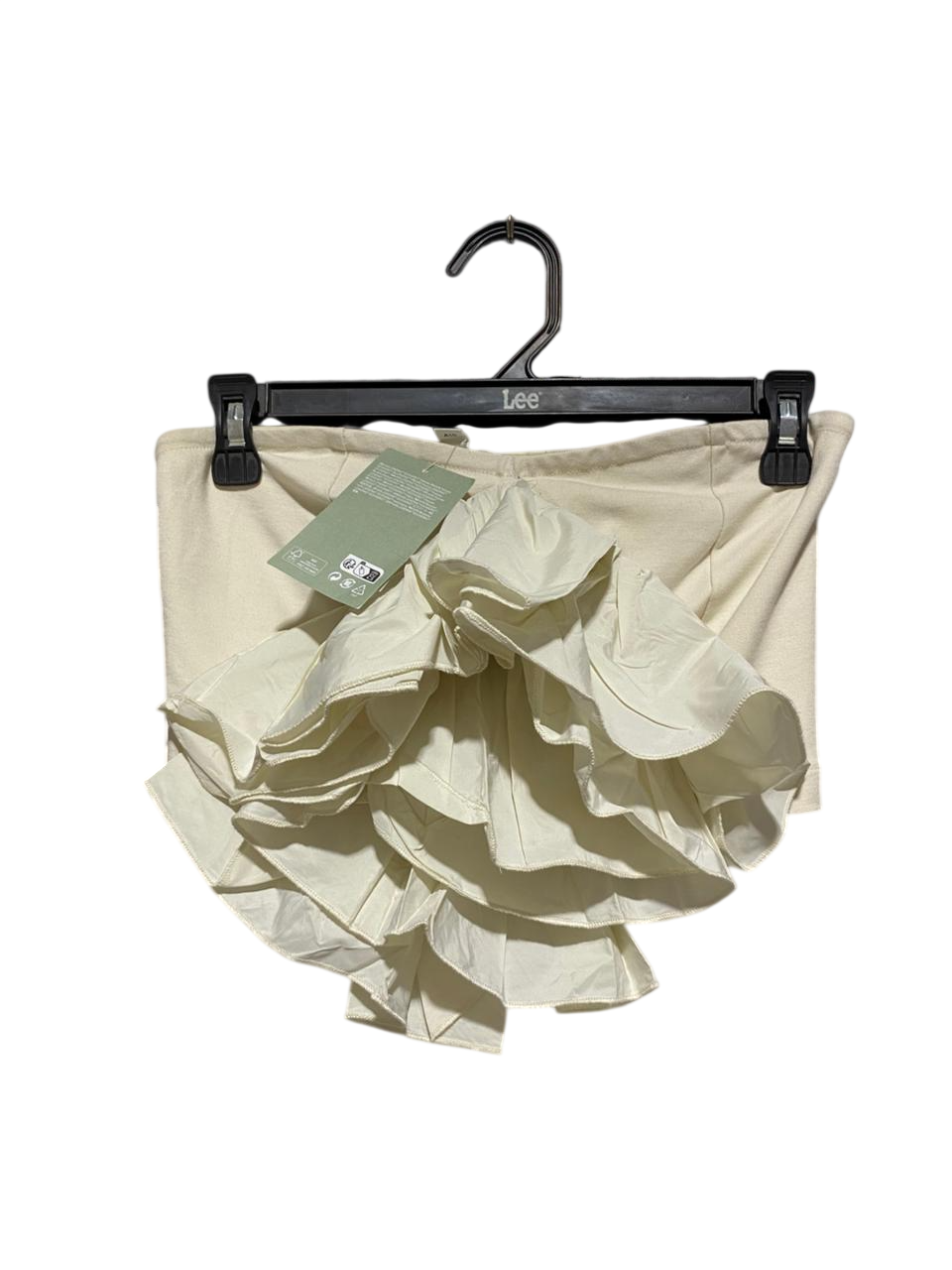 H&M |M| WAIST 28| C6| CREAM RUFFLE MINI SKIRT