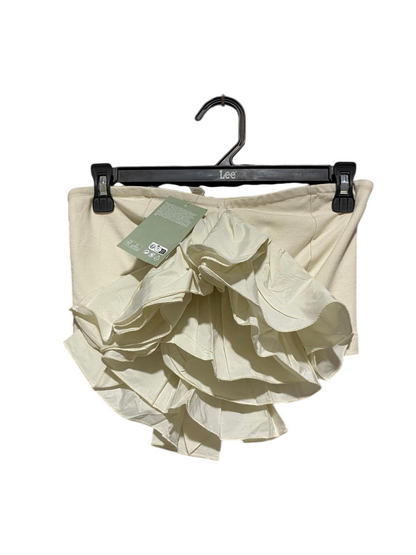 H&M |M| WAIST 28| C6| CREAM RUFFLE MINI SKIRT