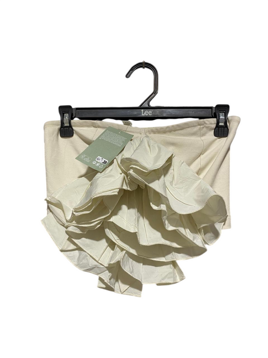 H&M |M| WAIST 28| C6| CREAM RUFFLE MINI SKIRT