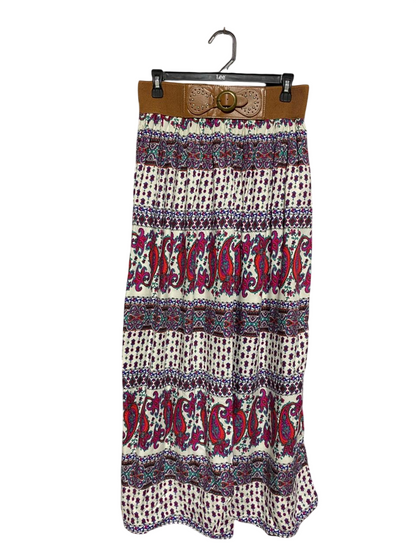 PEACOCHS |L| WAIST 29| C6|  VINTAGE PAISLEY BELTED MAXI SKIRT