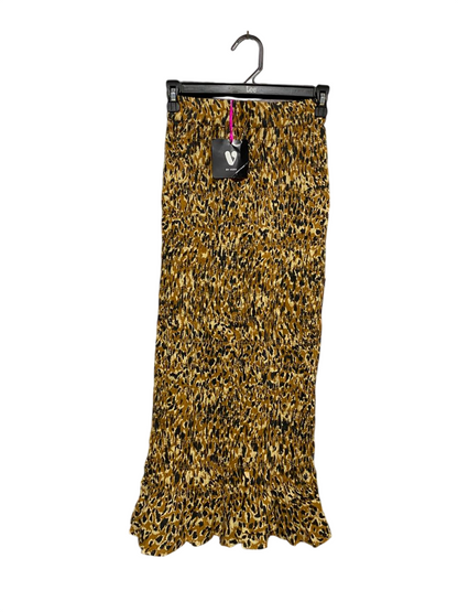 VERY |S| WAIST 24| LEOPARD ANIMAL PRINT SMOCKED MAXI SKIRT