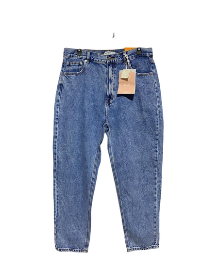 PULL & BEAR |XL| WAIST 34|B12|HIGH-WAISTED MOM JEANS IN MEDIUM WASH BLUE