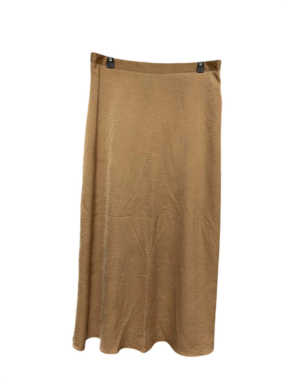 PAPAYA |XL| WAIST 34| C6| ELEGANT CHAMPAGNE GOLD SATIN MAXI SKIRT