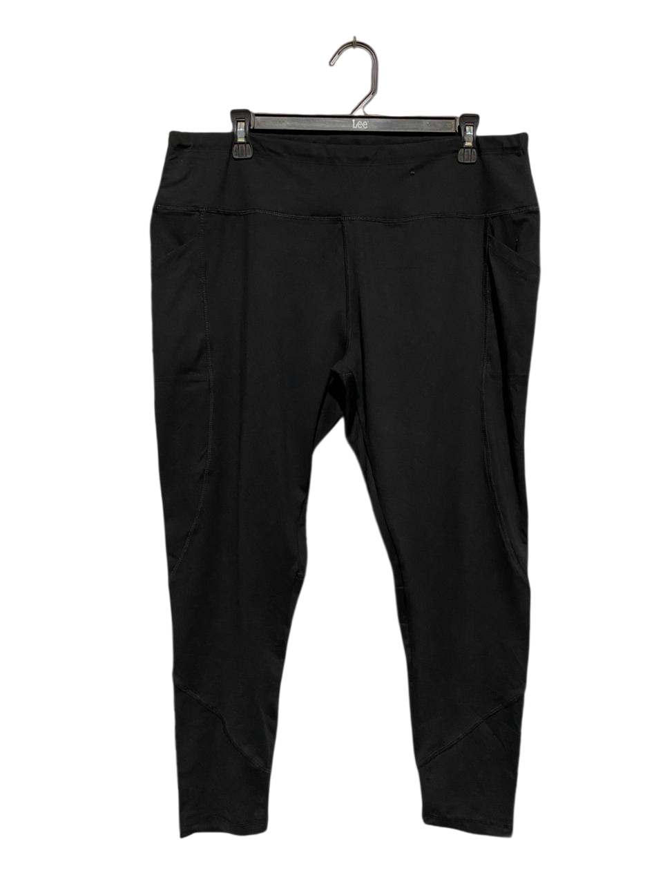 WORK OUT |XL| WAIST 36| HIGH-WAISTED BLACK PERFORMANCE LEGGINGS WITH SIDE POCKETS